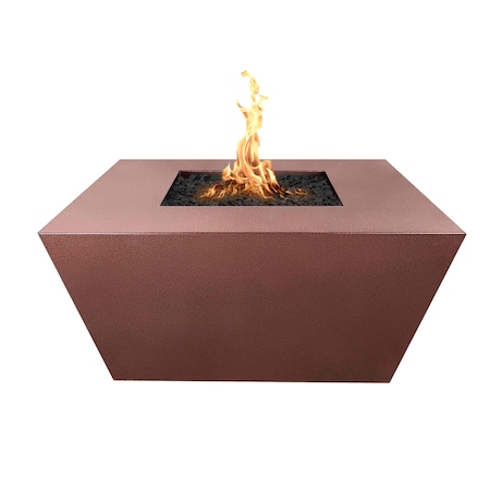 The Outdoor Plus 36 Square Redan Fire Pit, Powder Coated Metal, Copper Vein, Match Lit with Flame Sense, Liquid Propane OPT-SQPC36FSML-CPV-LP